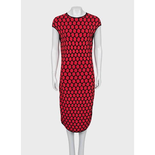 Stunning Alexander McQueen Geometric Print Fitted Dress S Pre-owned