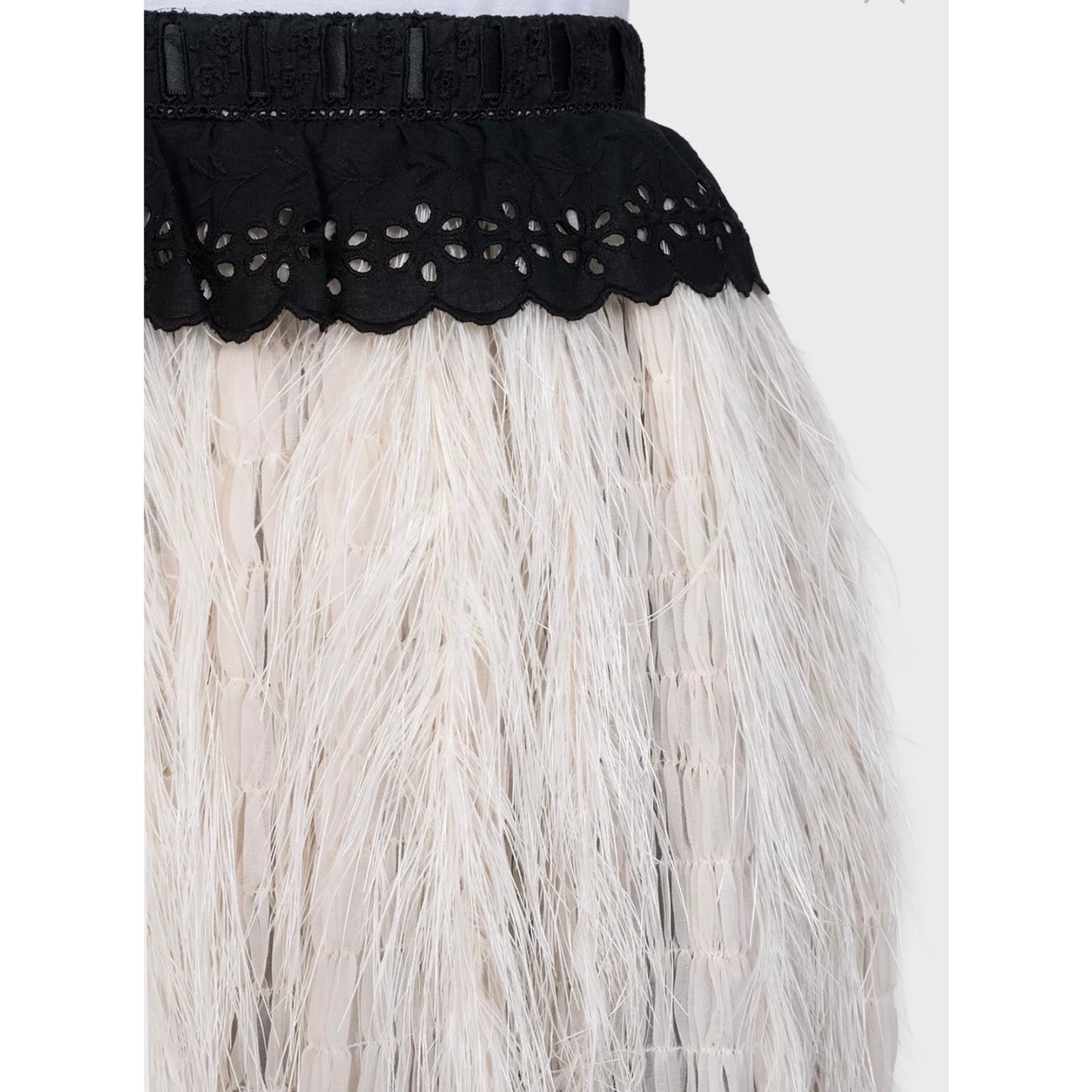Dolce & Gabbana Lace Feather Skirt - Black/White - IT40/S Pre-owned