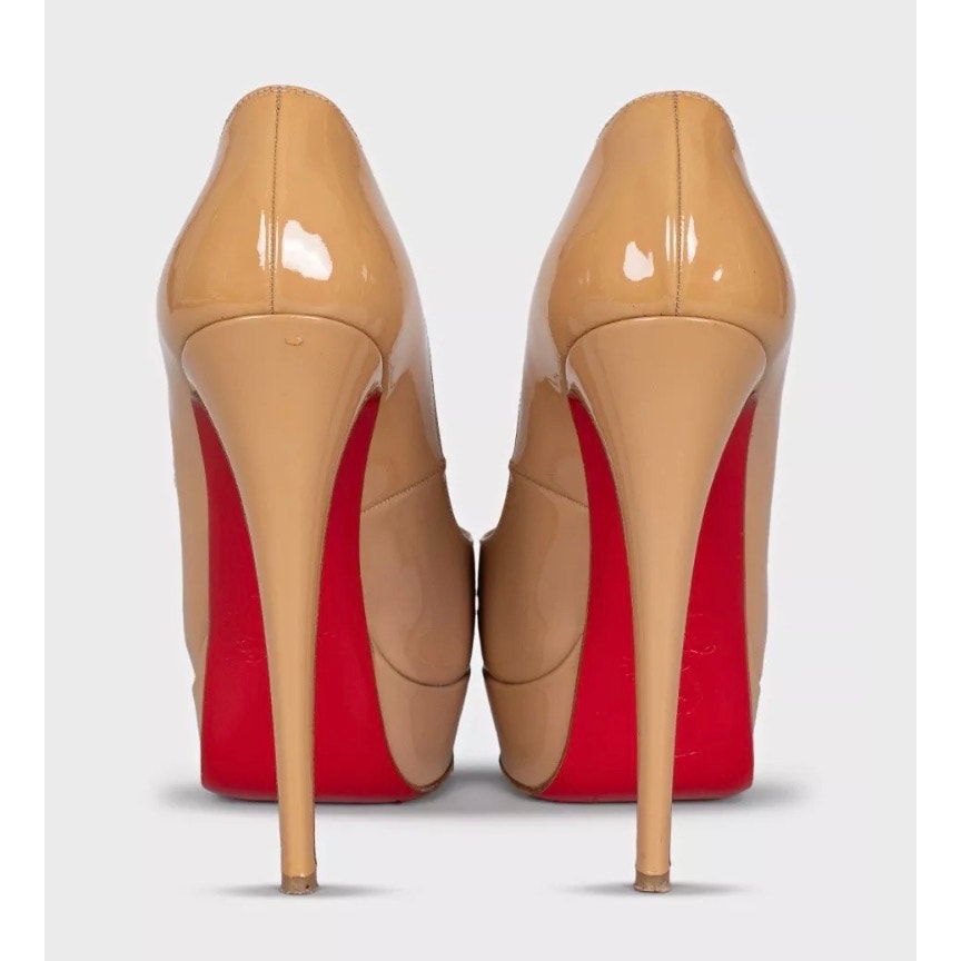 Christian Louboutin Beige Leather High Platform Pumps Sz.37 pre-owned