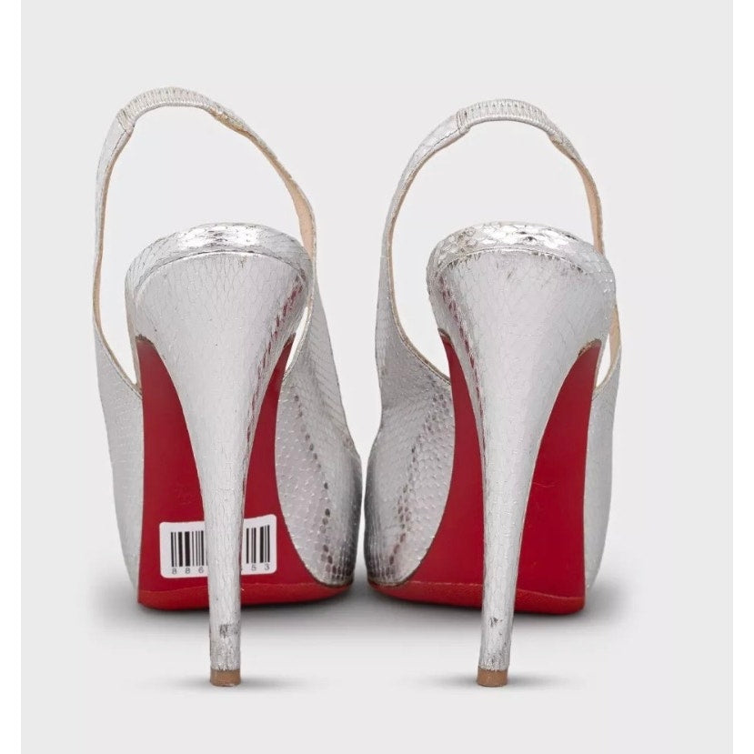 Christian Louboutin Silver High Heel Sandals Sz.40 pre-owned