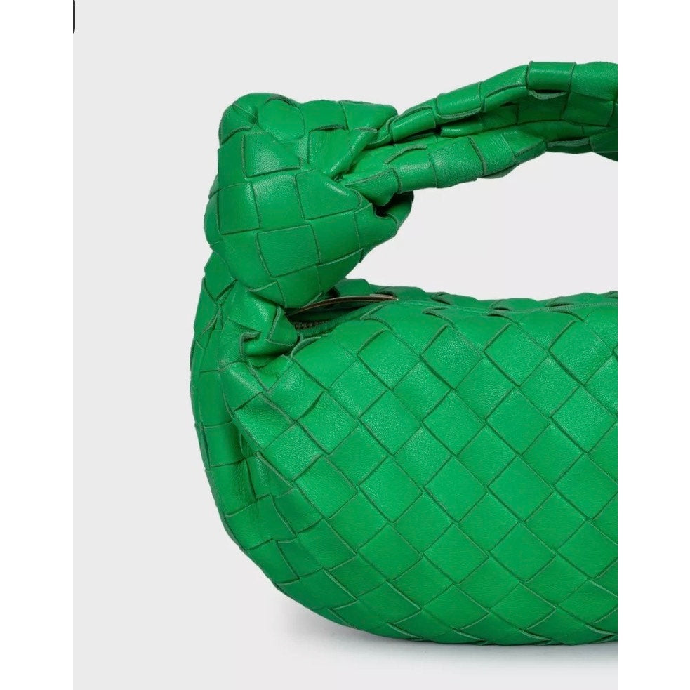 Bottega Veneta Mini Jodie Green Leather Handbag