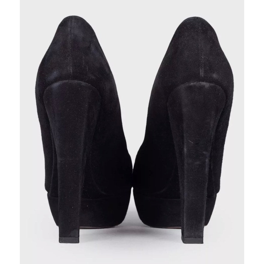 Christian Dior Black Suede Open Toe Pumps Sz.39.5 Pre-owned