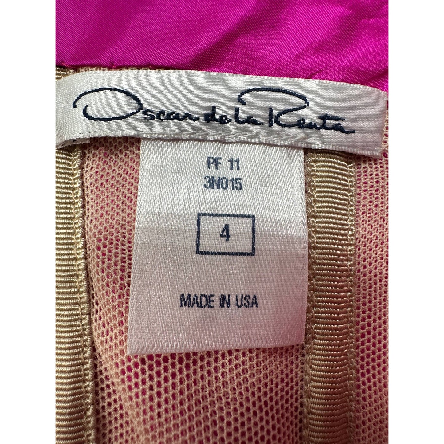 Oscar de la Renta Fuchsia Silk Draped Evening Gown Dress Sz.4/S Pre-owned