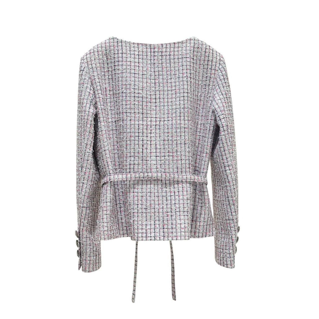 Chanel 14C Pink Tweed Jacket Sz 38 Pre-owned