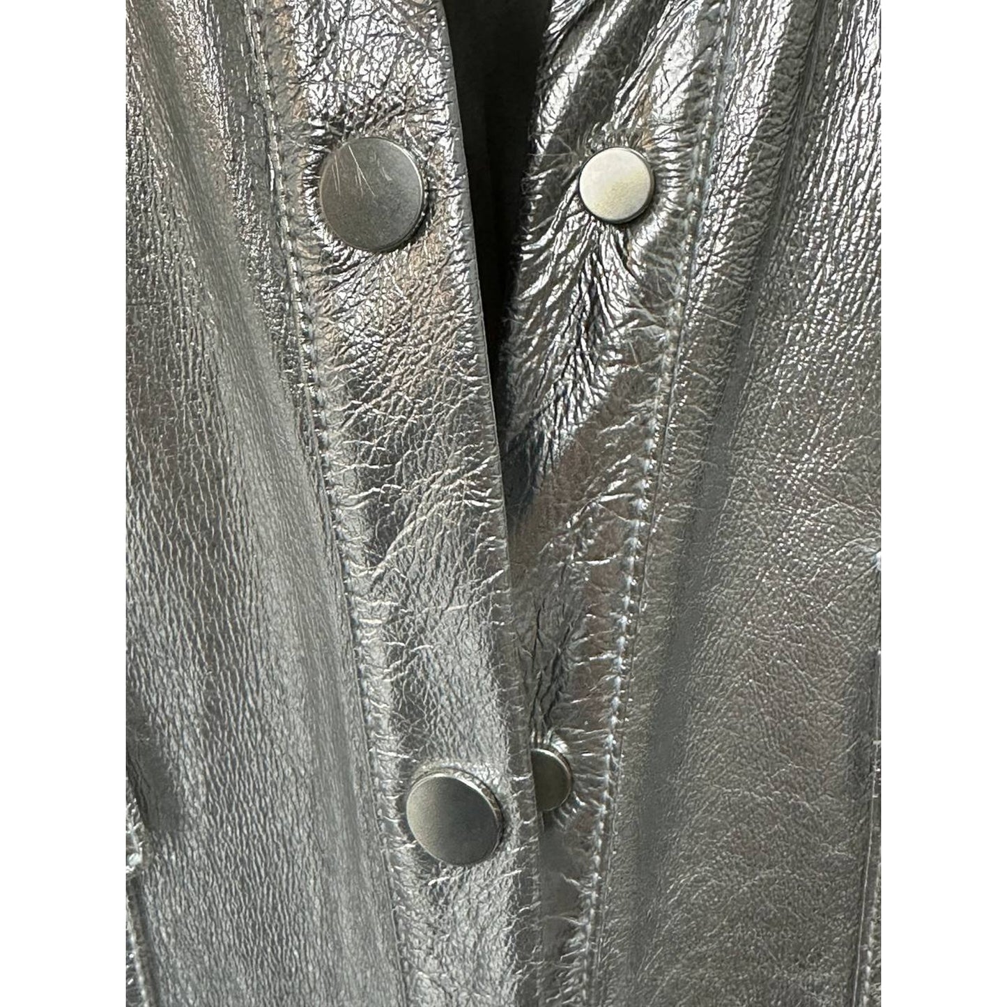 David Koma Silver Leather Shirt Sz.6