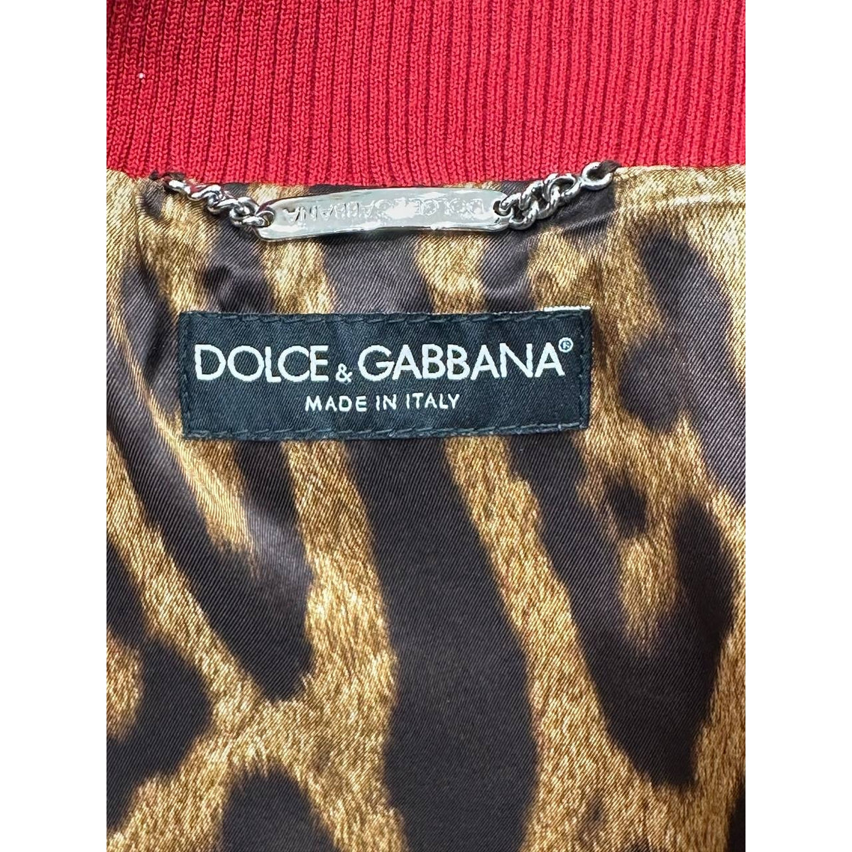 Dolce & Gabbana Red Lambskin Bomber Jacket, IT 40 Pre-owned