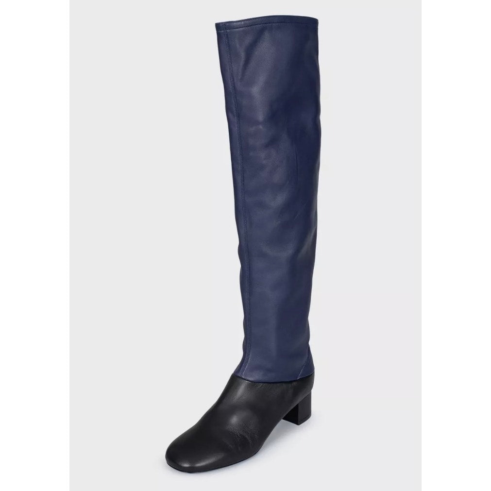 NWB Celine Blue & Black Leather Boots - Size 39.5 Pre-owned