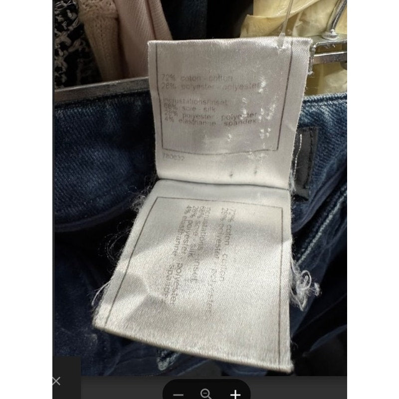 Chanel Dark Blue  Accent Panels Skinny Jeans Sz.38 Pre-owned