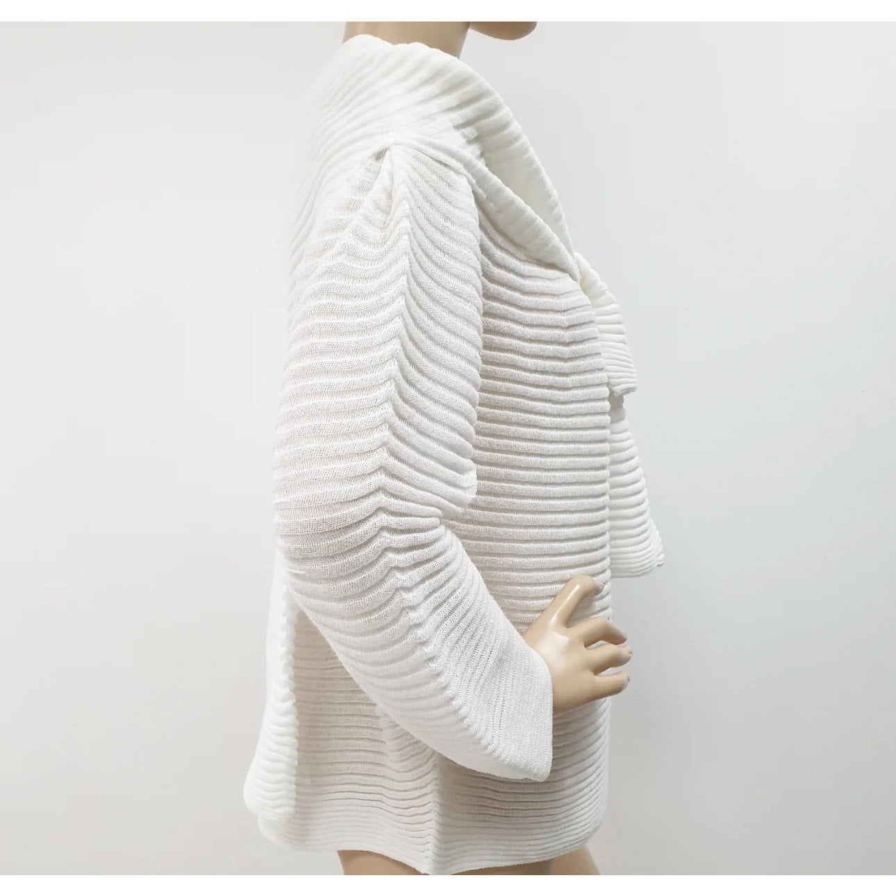 CHANEL Jewel Button Brooch Pin Ottoman Open Knit Stripe Shoulder Tie Sweater Top Sz.48 Pre-owned