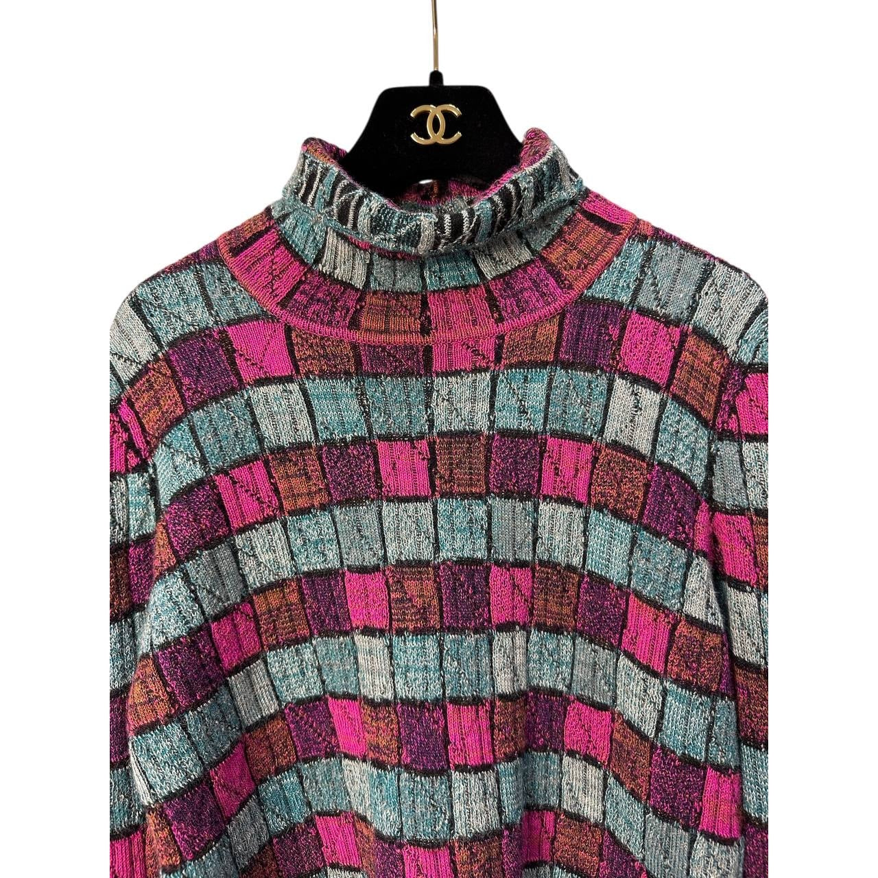 Chanel 2018 Paris-Hamburg Blue Striped Turtleneck Sweater Sz.38 Pre-owned