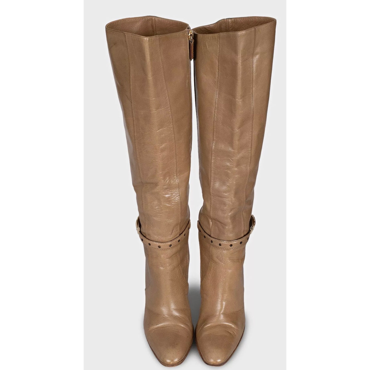 Gucci Green Leather Heeled Boots, Size 37 EU Pre-owned