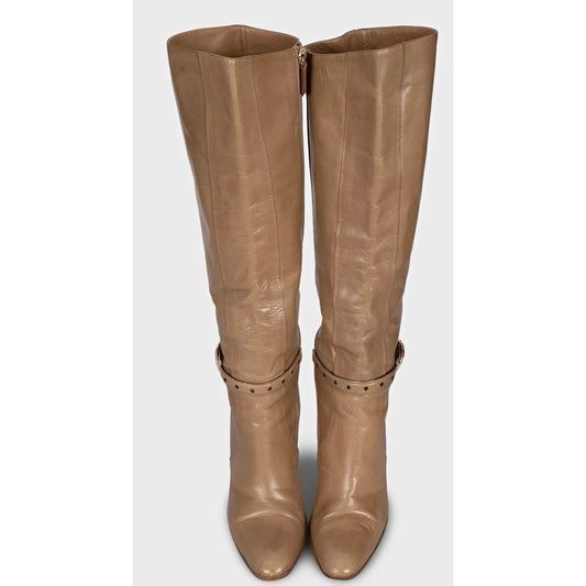Gucci Green Leather Heeled Boots, Size 37 EU Pre-owned
