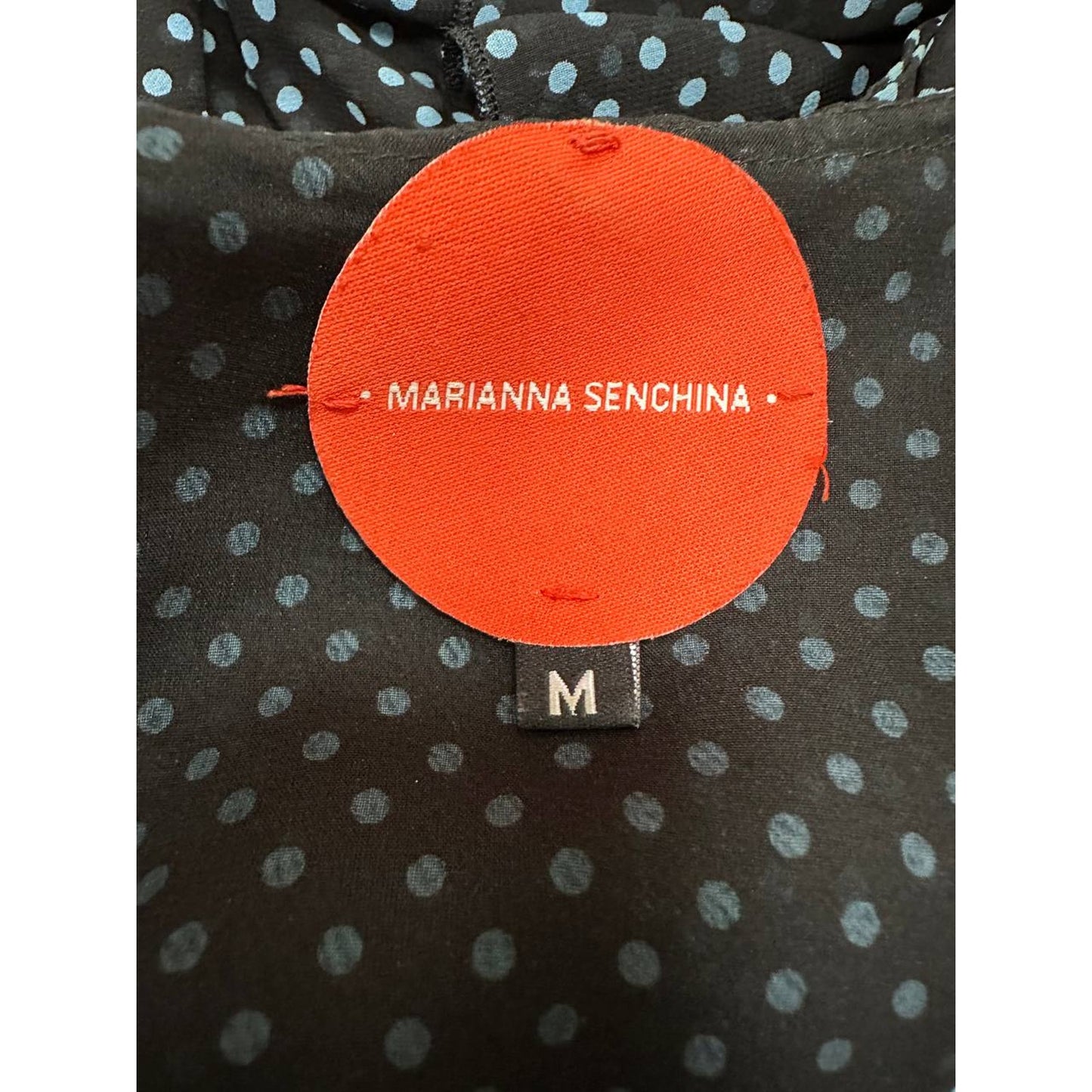 Marianna Senchina Polka-dot Silk Scarf Mini Dress Sz.M Pre-owned