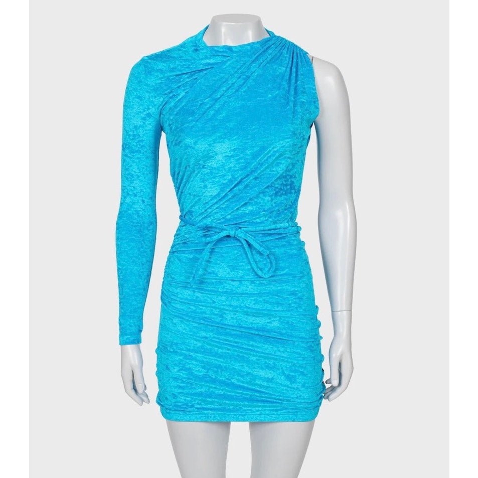 NWOT Balenciaga Light Blue One-Shoulder Fitted Dress 36/S Pre-owned