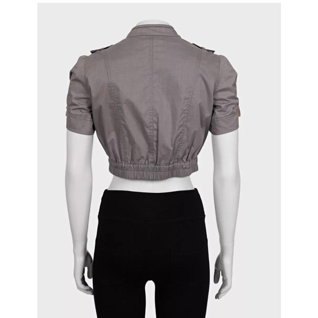 Brunello Cucinelli Brown Cropped Cotton Jacket - Size S Pre-owned