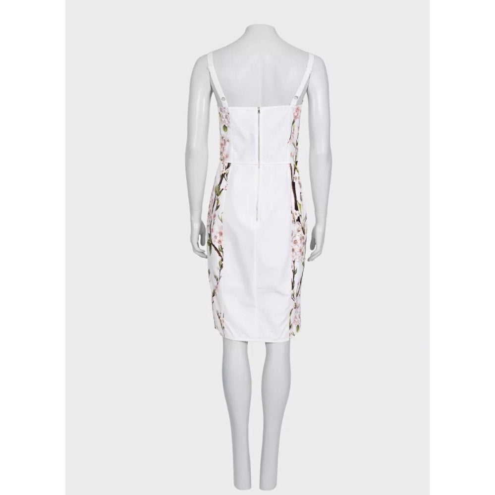 Dolce & Gabbana White Floral Print Mini Dress Sz.40 Pre-owned