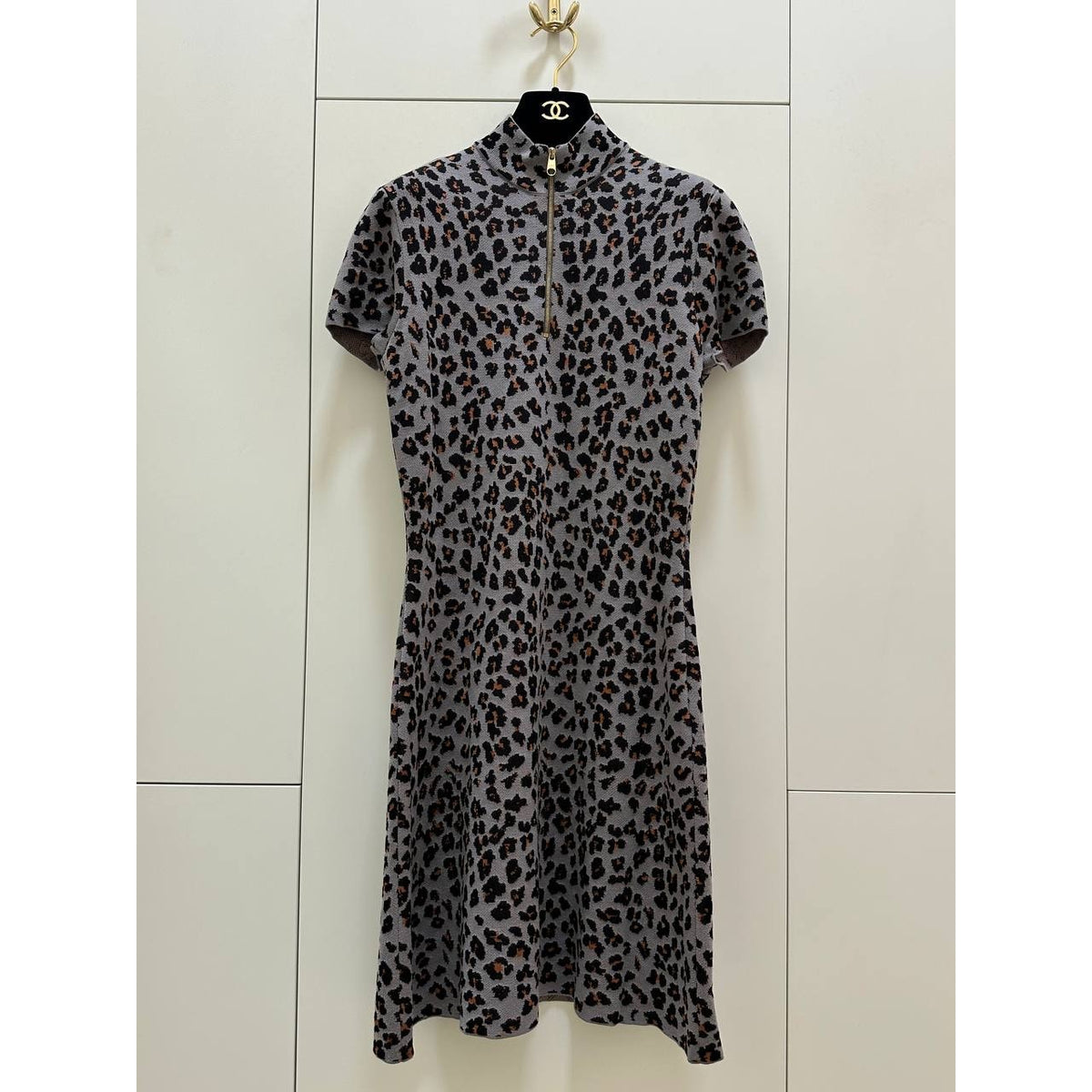 Christian Dior Paris Leopard Knit Dress - FR 38 / US 6 Pre-owned