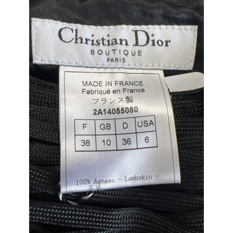 Christian Dior Vintage Black Lambskin Leather Top Sz.38 Pre-owned