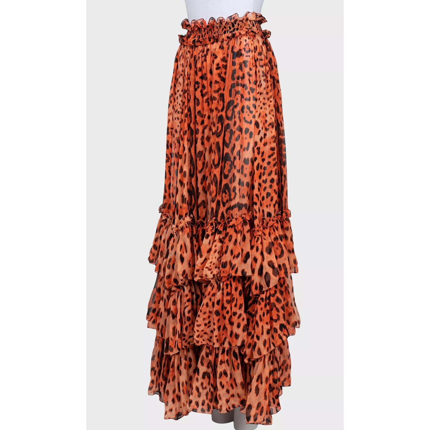 Dolce & Gabbana Silk Animal Print Maxi Skirt - XXS (IT36) Pre-owned