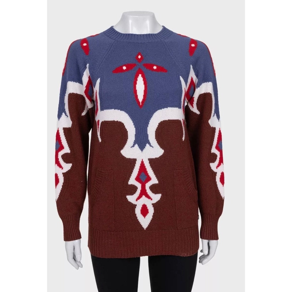 Chanel Paris–Dallas 2014 Printed Cashmere Jumper Sz.36 Pre-owned