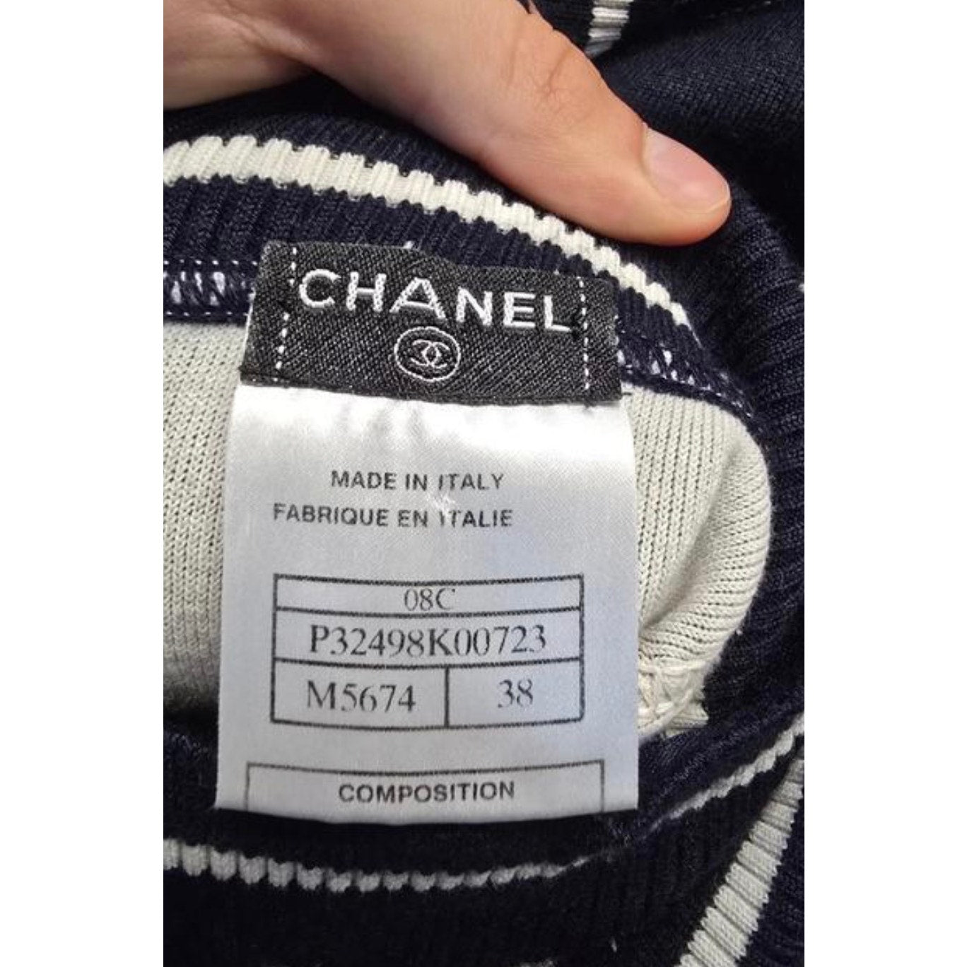 Chanel 2008 Cruise Blue Knit Embellished Skirt Suit Sz 38 Pre-owned