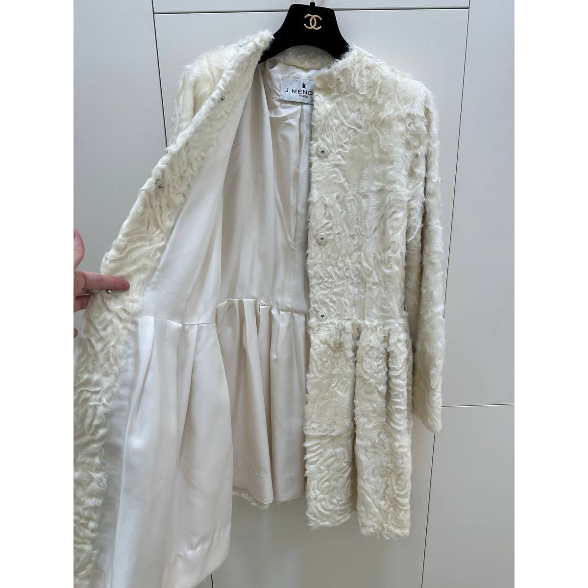 J. Mendel Paris Ivory Coat with Detachable Hood Size S Pre-Owned