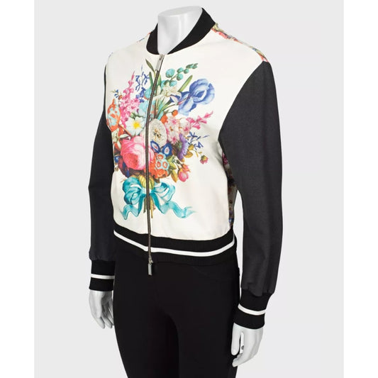 Emanuel Ungaro Floral Cotton Bomber Jacket - Size XS Pre-owned