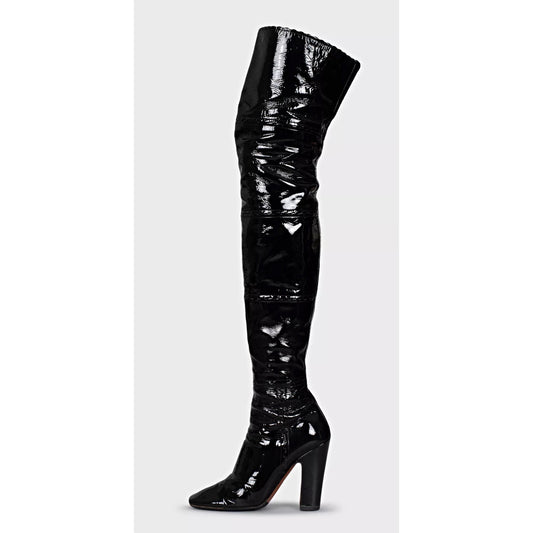 ALAÏA Black Patent Leather Over-the-Knee Boots, EU 38 Pre-owned