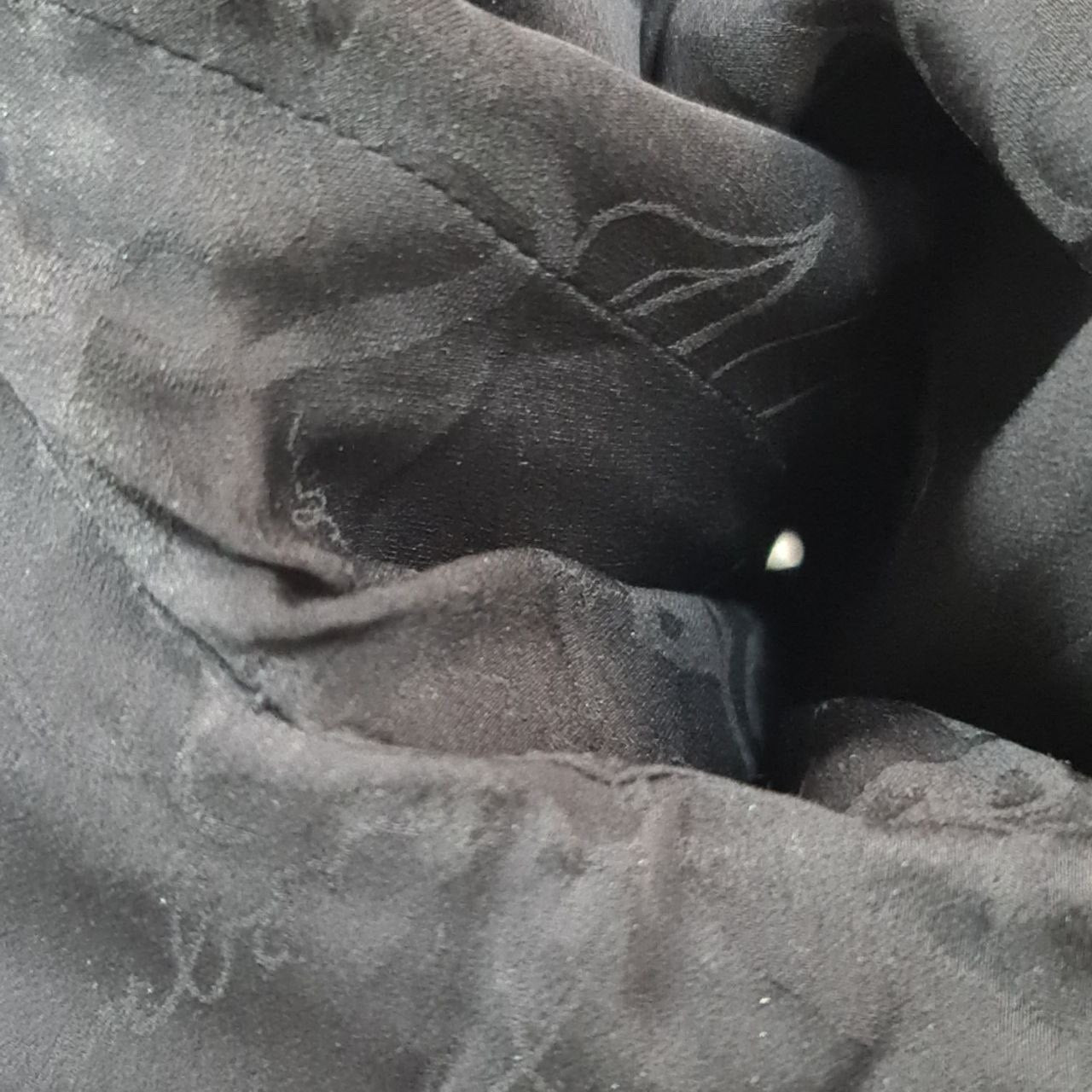 Chanel Black Leather Pearl Studded Jacket - Size 40 pre-owned