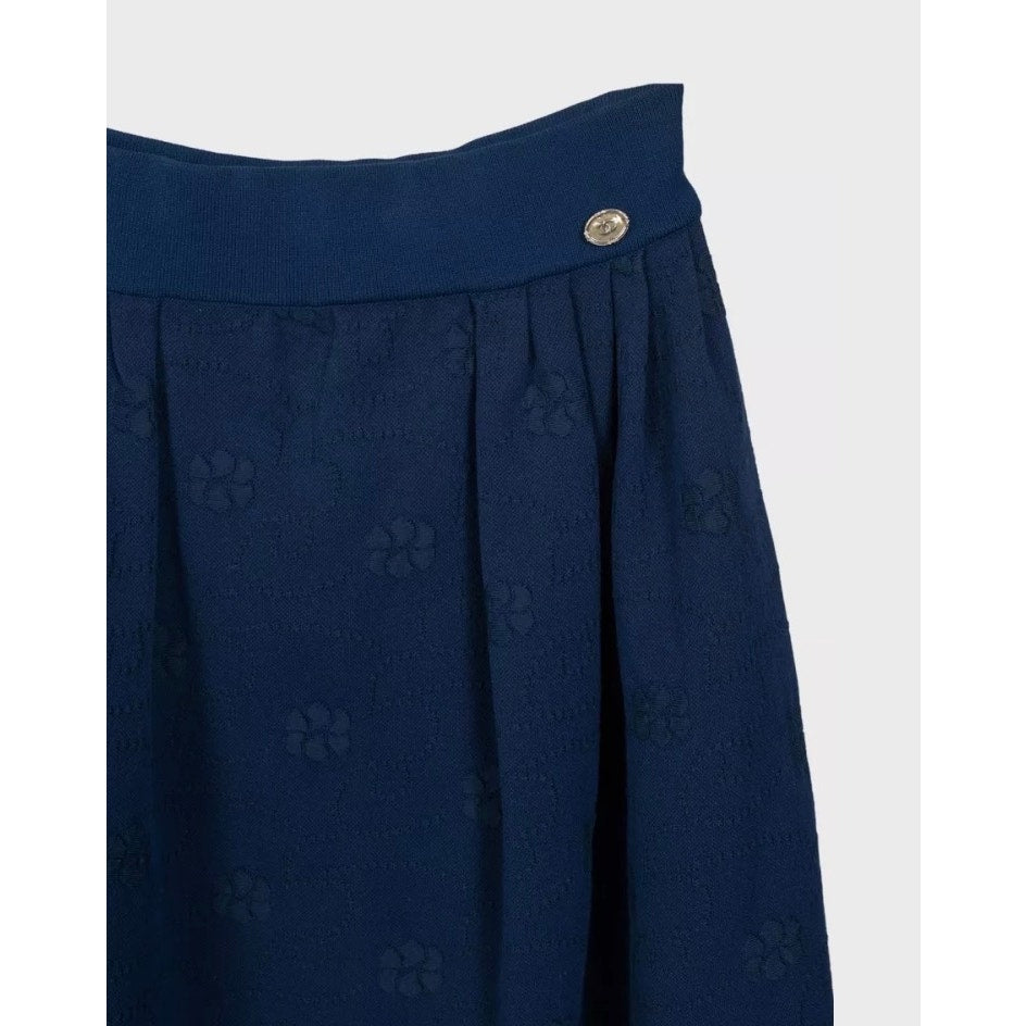 NWOT Chanel Blue Textured Knit Skirt - Elegant & Chic FR 36 Pre-owned