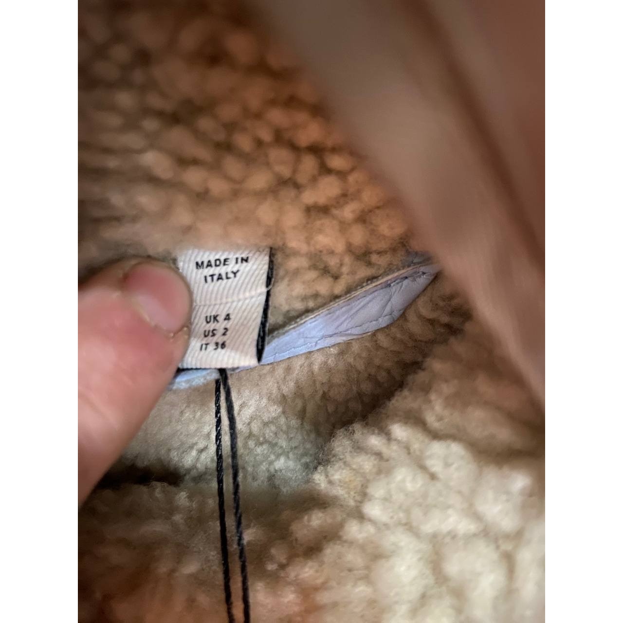 Burberry Blue Sheepskin Leather Coat UK4 XXS Pre-owned