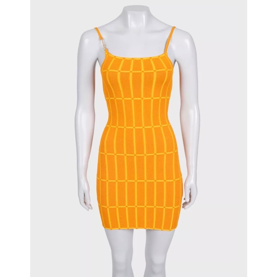 Jacquemus Vibrant Orange Maille Malha Knit Mini Dress S EU36 pre-owned