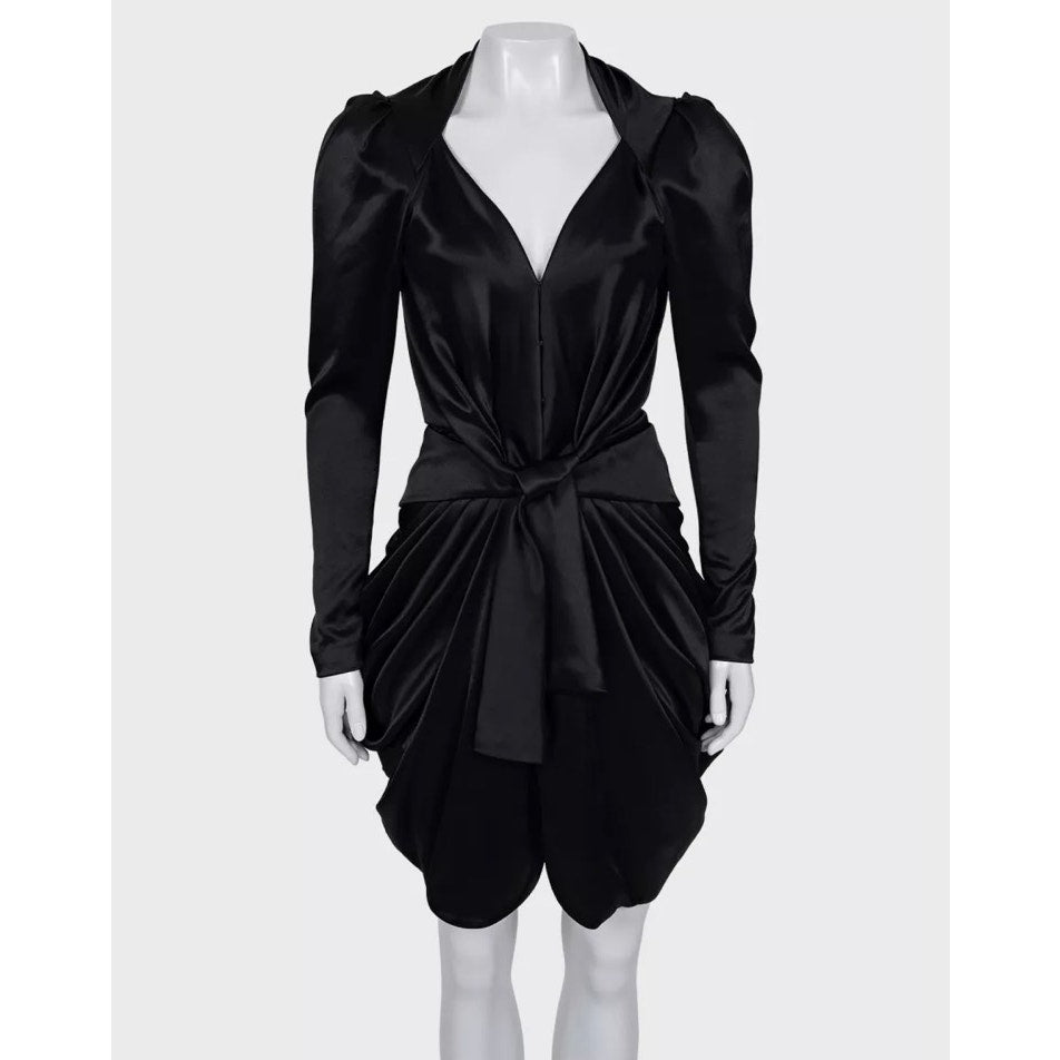 Balenciaga Black Fitted Long Sleeve Dress - FR36/S pre-owned