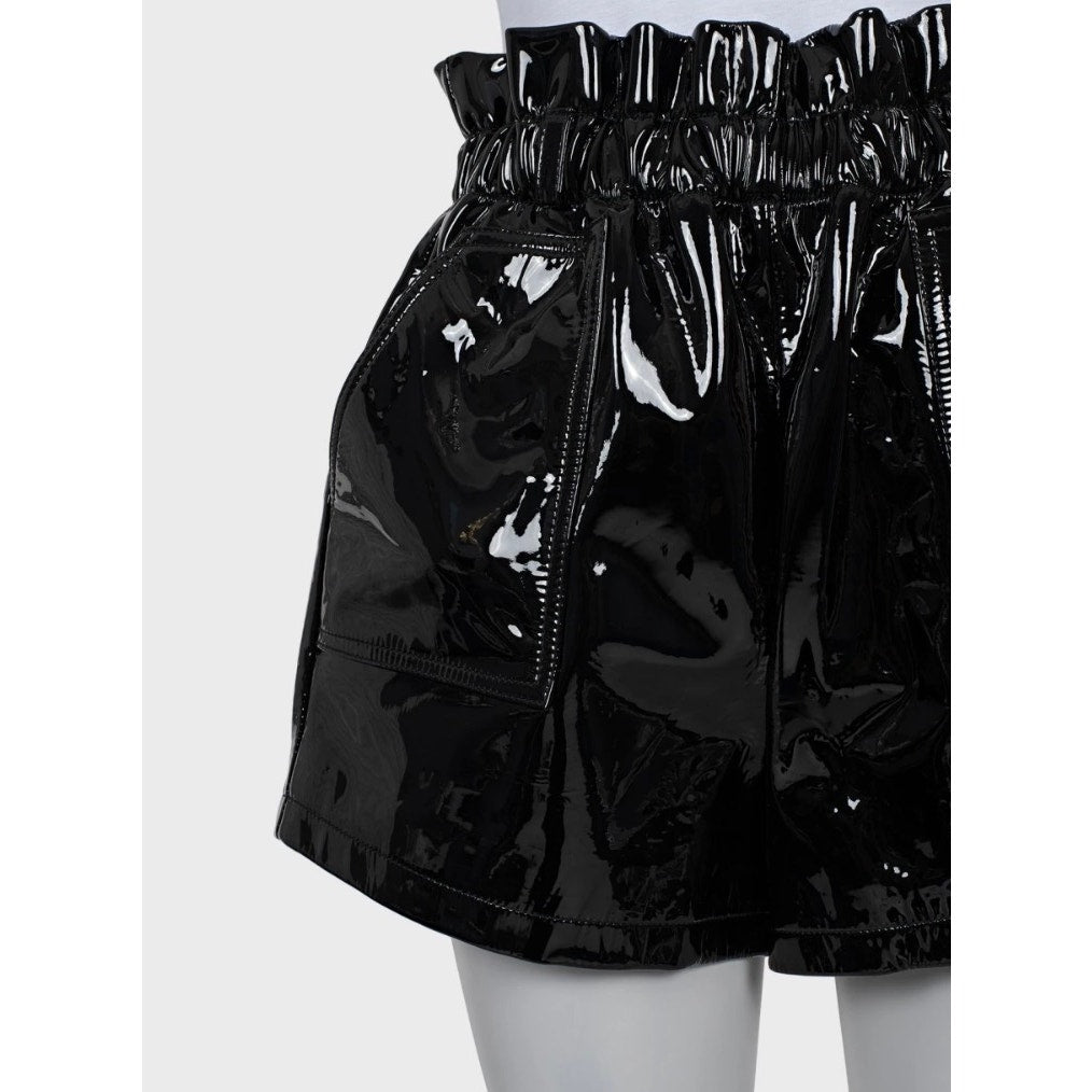 Saint Laurent Black Patent Leather Shorts with Belt -38/M Pre-owned
