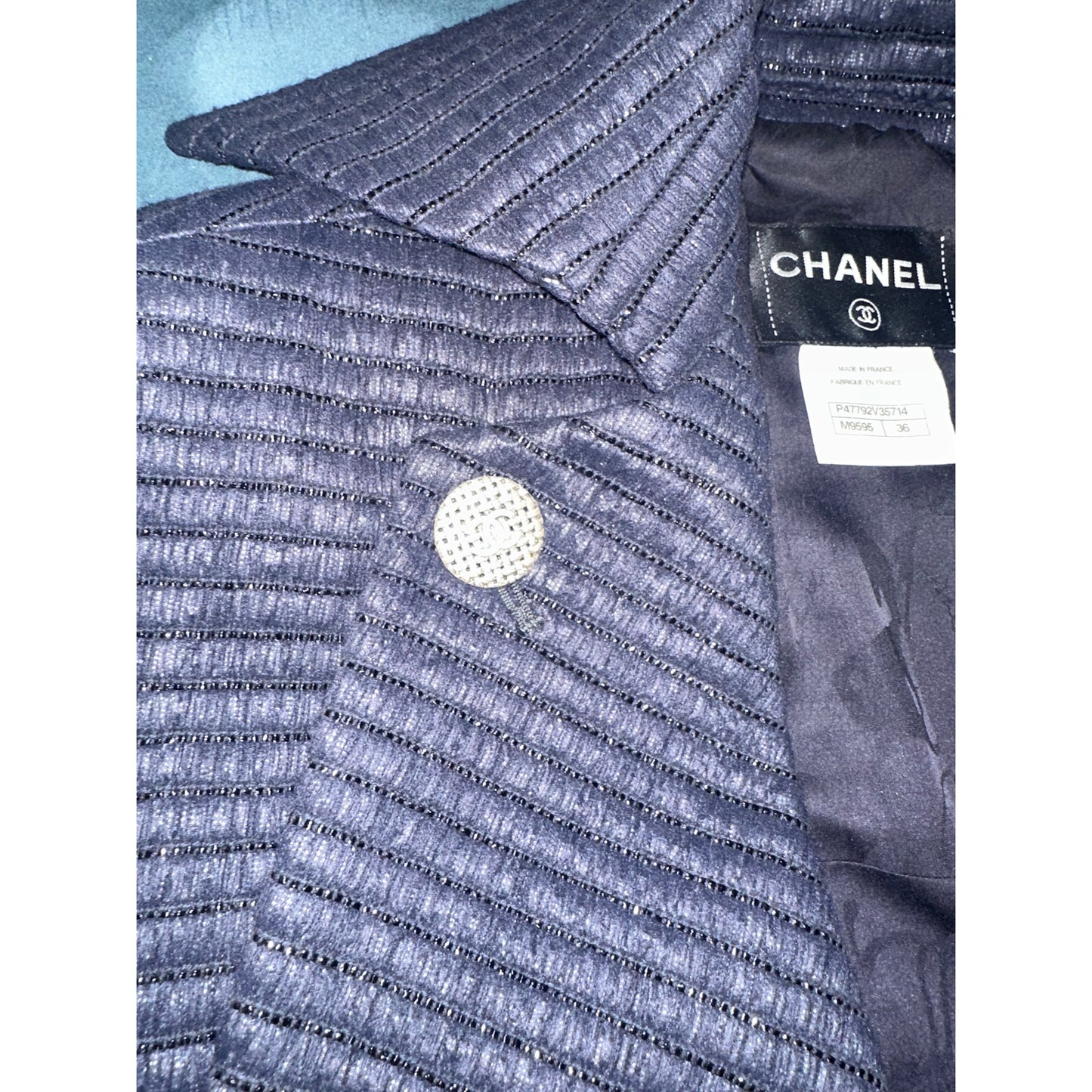 Chanel Trimmed Coat Sz.36 Pre-owned