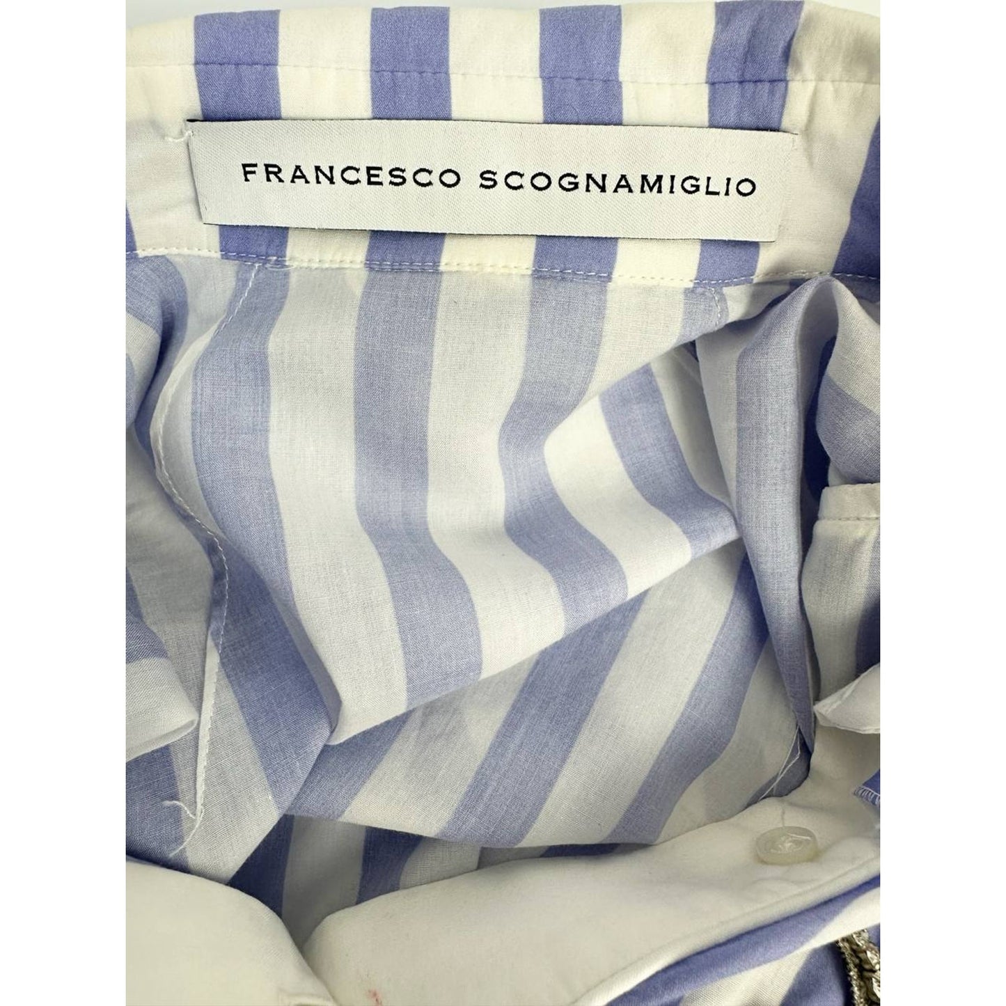 Francesco Scognamiglio Striped Crystal Embellishment Shirt Sz.38