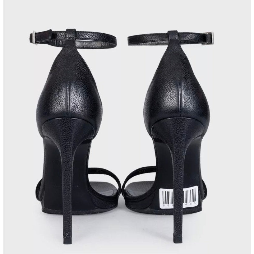 Saint Laurent Black Leather Tribute Heels Size 37 Pre-owned