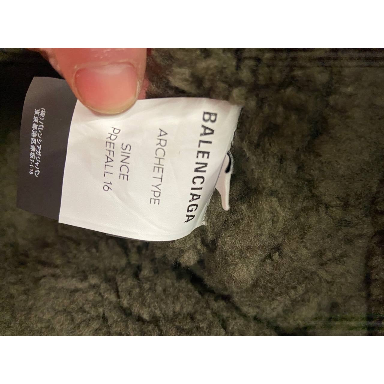 Balenciaga Green Sheepskin Oversized Coat - Size FR36/S Pre-owned