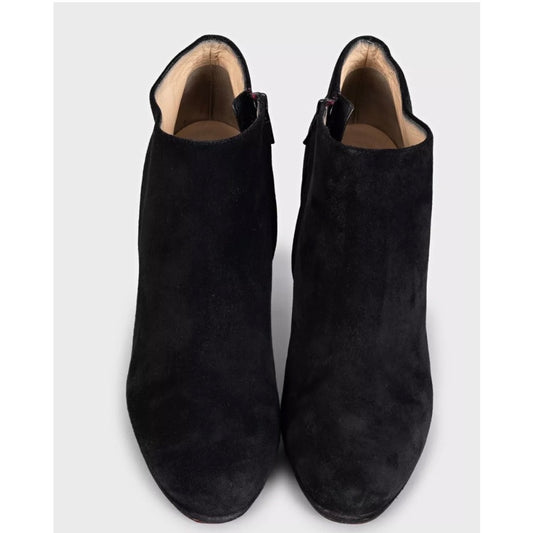 Christian Louboutin Black Suede Ankle Boots Size 38 Pre-owned