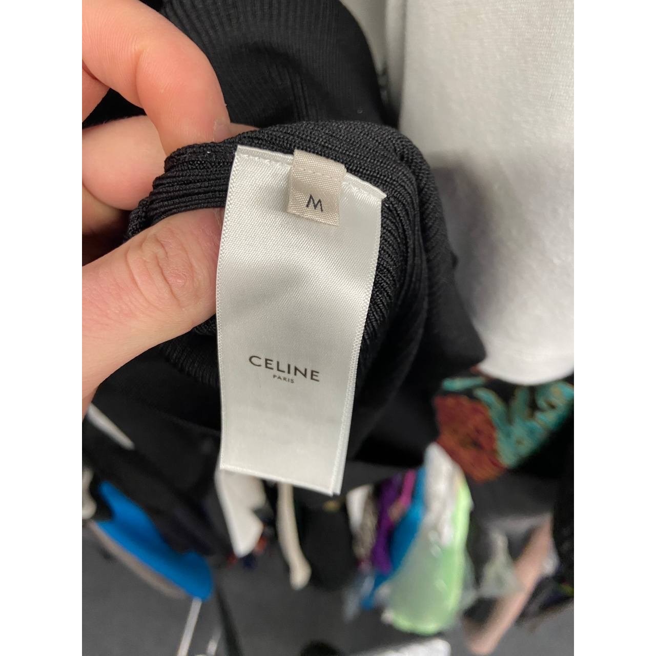 Celine Black Logo Bodycon Silk Blend Dress - Size M Pre-owned