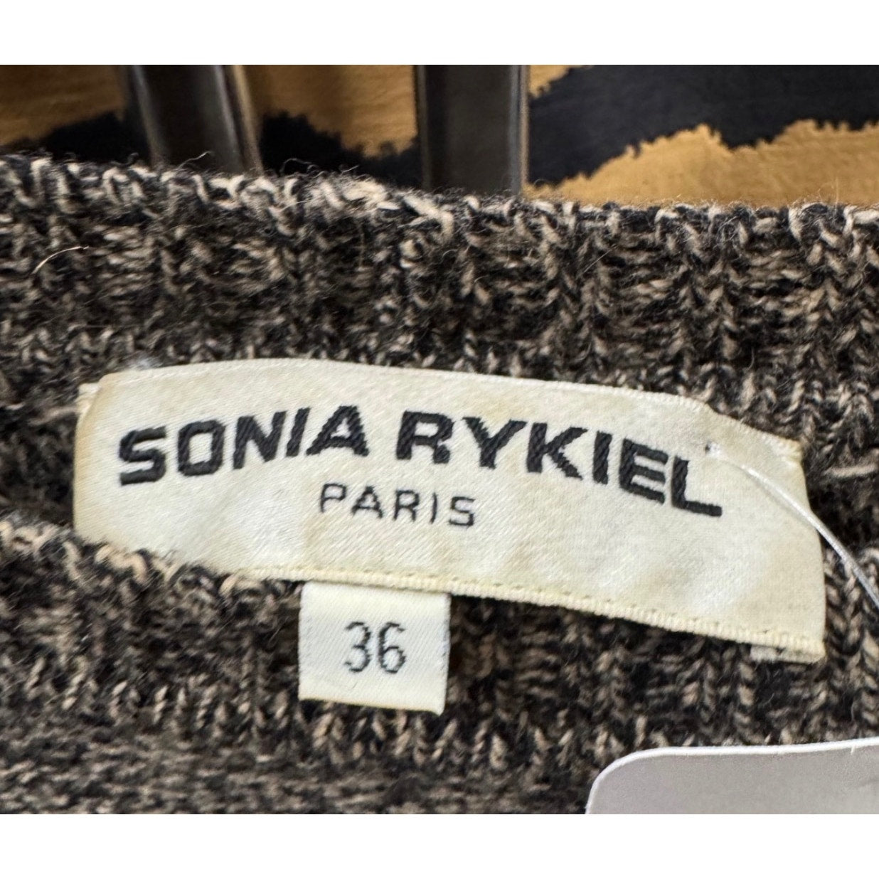 Sonia Rykiel Brown Crystal Embellished Wool Cashmere Sweater Sz.36 pre-owned