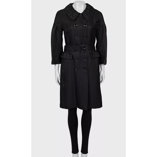 Burberry Black Fitted Trench Coat - Size L (IT44) Pre-owned