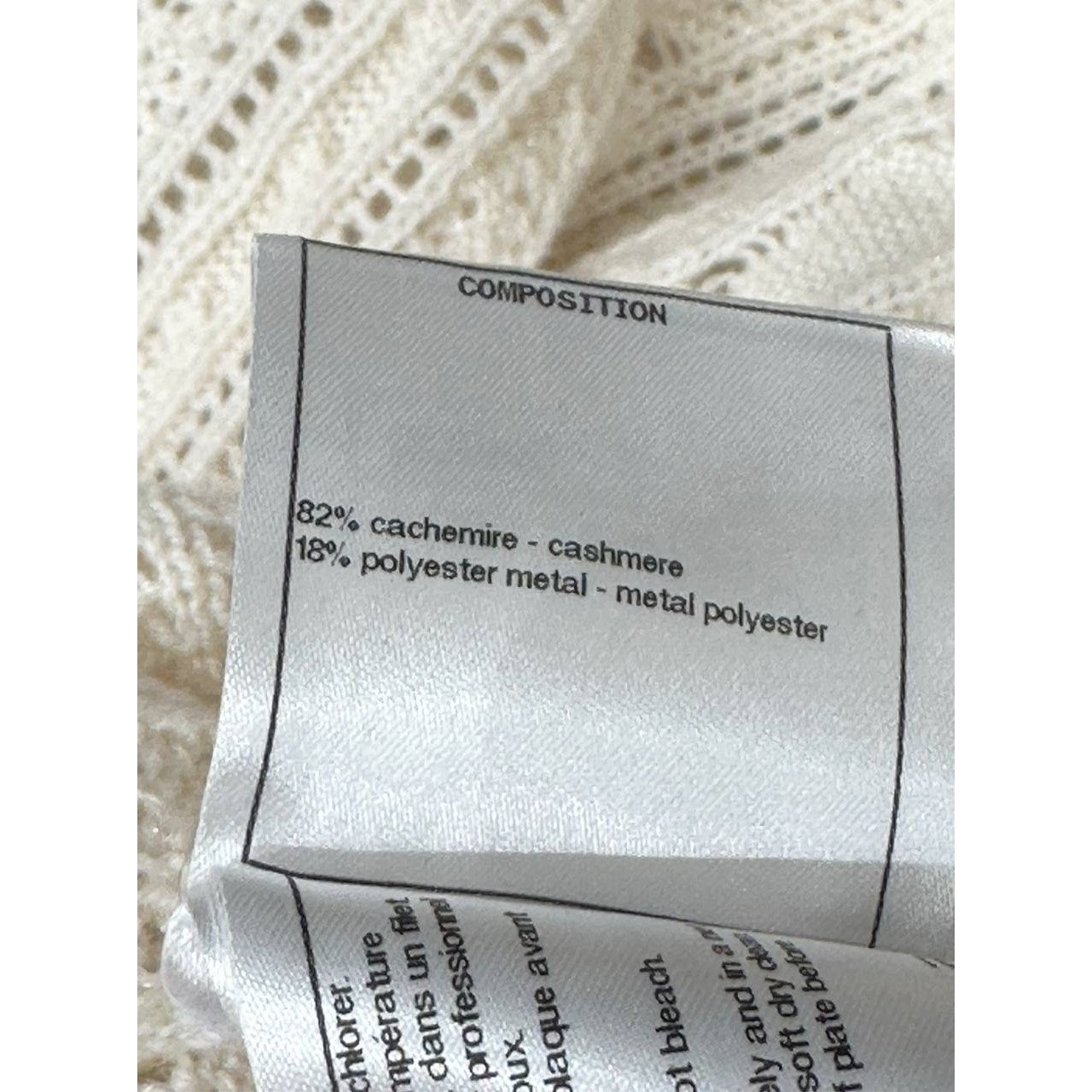 Elegant Chanel Knit Cream Wool Blend Dress Sz.40 Pre-owned