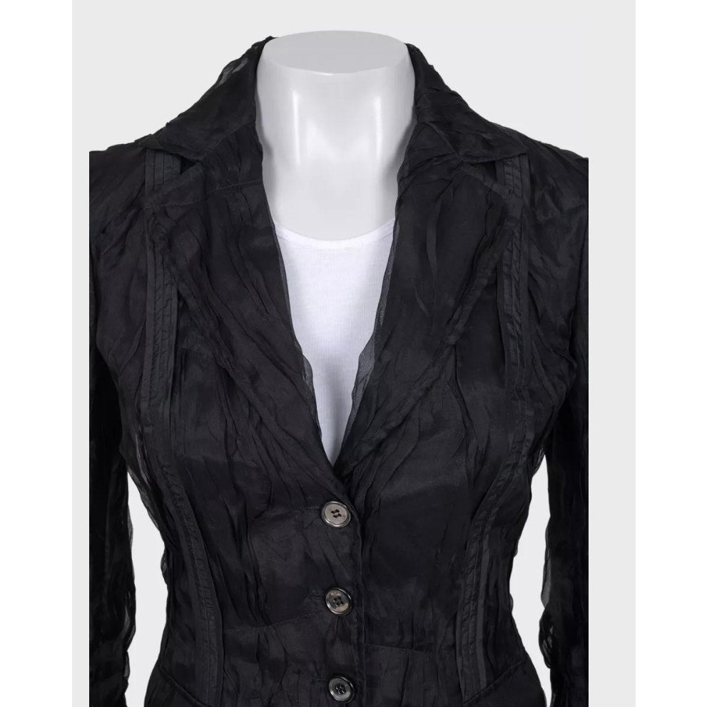Dolce & Gabbana Black Silk Pleated Suit - IT40/S pre-owned