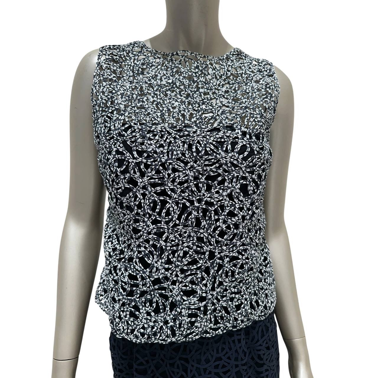 Chanel Black & White Lace Two-Piece Suit Sz.36 Pre-owned