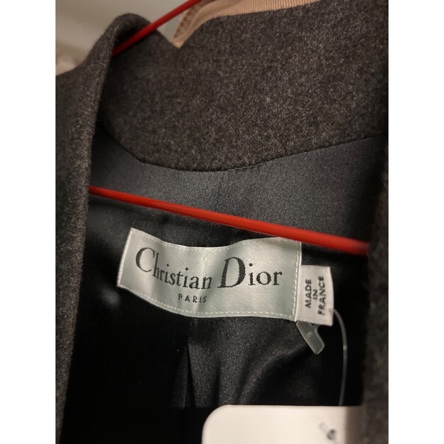 Christian Dior Gray Wool Angora Fitted Jacket Sz.38 Pre-owned