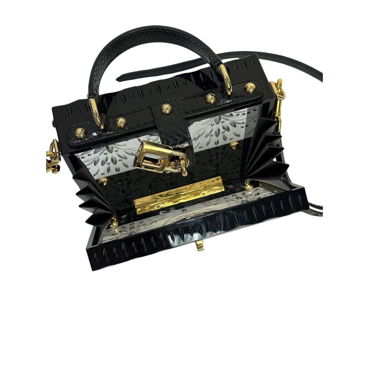 DOLCE & GABBANA Sicily Clear Plexiglass Cinderella Clutch Pre-owned