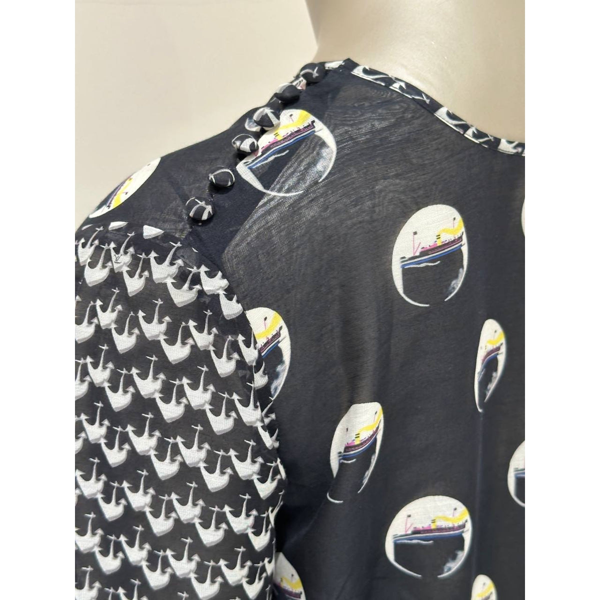 Louis Vuitton Marc Jacobs Black Graphic Print Dress Sz.36 Pre-owned