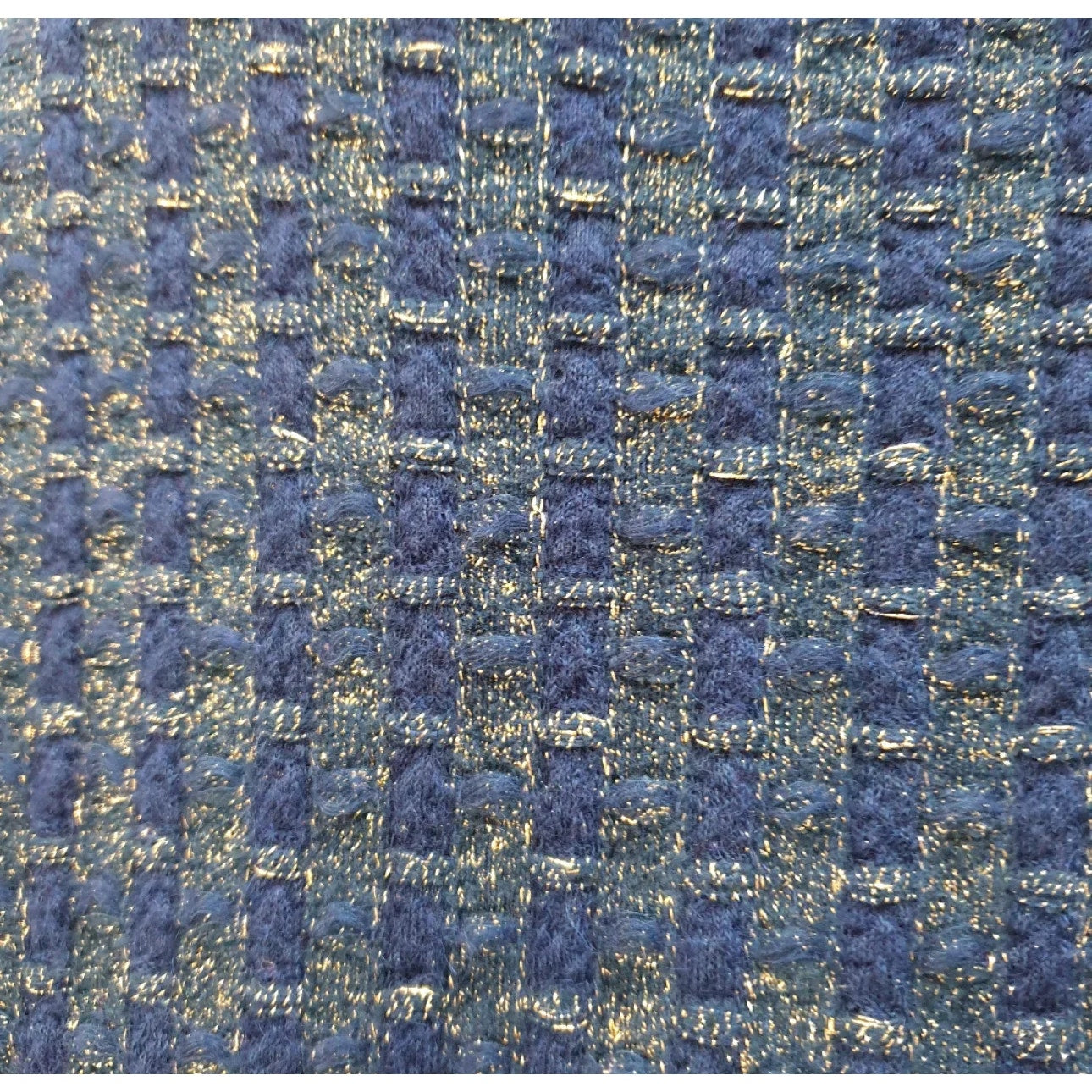 CHANEL Blue Viscose 2017 17A COSMOPOLITE Lerex Tweed Dress Sz.44 Pre-owned