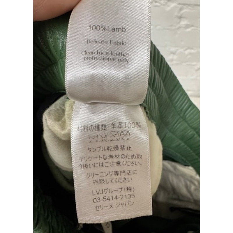 Celine Green Leather Shorts Sz. M Pre-owned